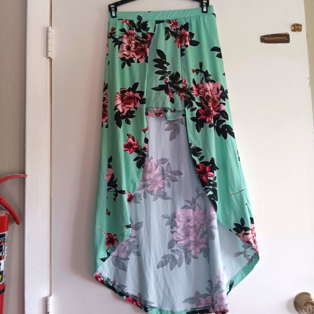 Mint green floral dress